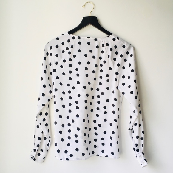 Suitable For Work tie front polka dot blouse - Picture 6 of 8